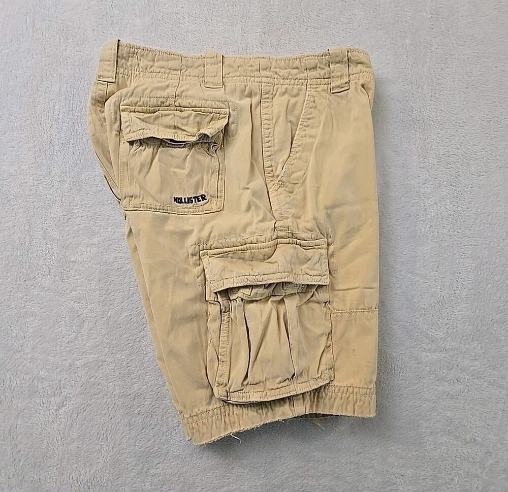 Hollister Surf Co Y2K Khaki Cargo Utility Shorts Mens Sz 28 Gorpcore Grunge Prep